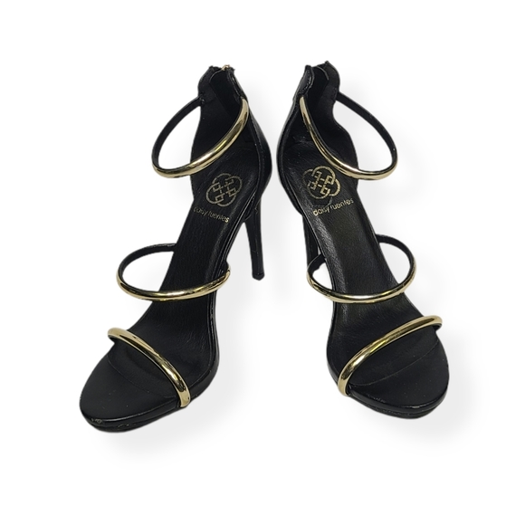 Daisy Fuentes Shoes - Women's black and gold detailing heels